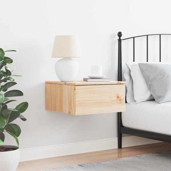 vidaXL Bedside Table Brown 37 x 35 x 18.5 cm Solid pine wood