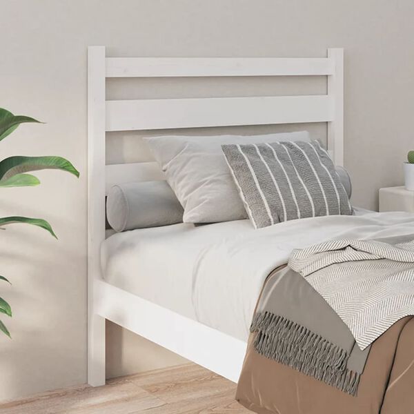 vidaXL Bed Headboard White 96x4x100 cm Solid Wood Pine