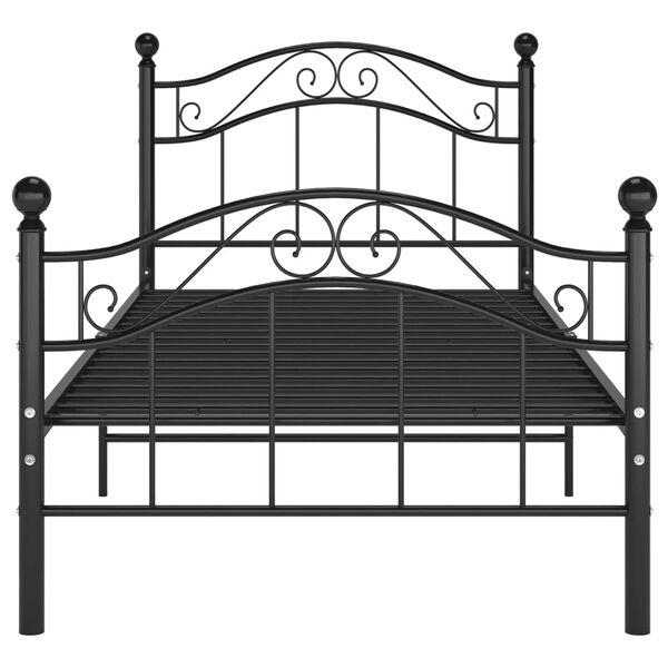 vidaXL Bed Frame without Mattress Black Metal 90x200 cm