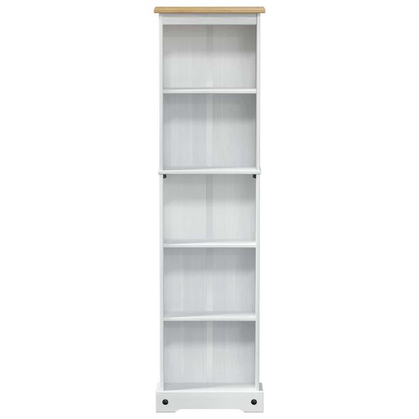 vidaXL Bookcase White 46 x 20 x 170 cm Solid Pine Wood