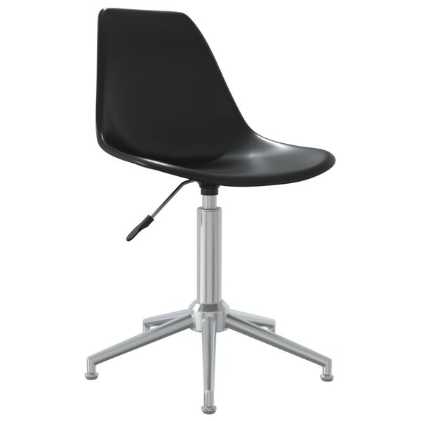 vidaXL Swivel Dining Chair Black PP