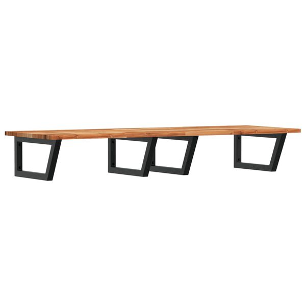 vidaXL Basin Shelf Wall Mounted Steel and Solid Wood Acacia