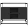 vidaXL Sideboard with Glass Top Black 98x35x81 cm Engineered Wood