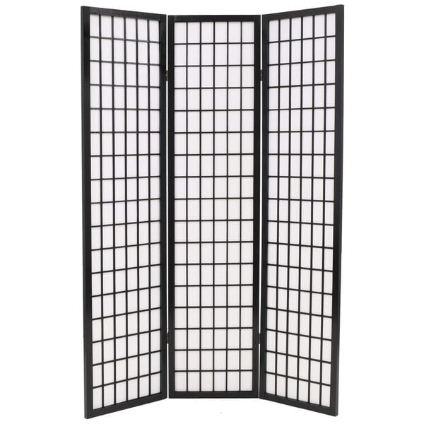 vidaXL Folding 3-Panel Room Divider Japanese Style 120x170 cm Black