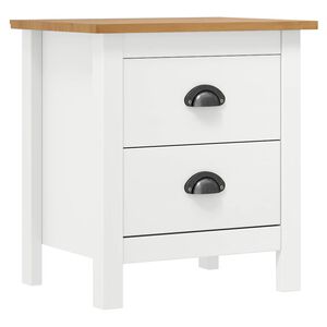 vidaXL Bedside Cabinet "Hill" White 46x35x49,5 cm Solid Pine Wood