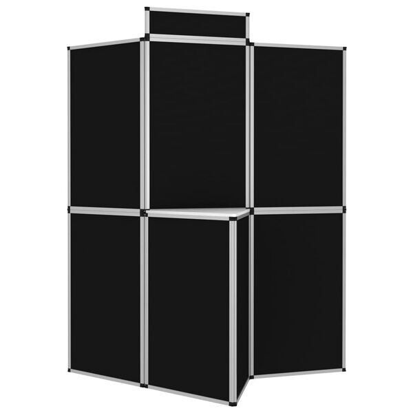 vidaXL 8-Panel Folding Exhibition Display Wall 181x200 cm Black