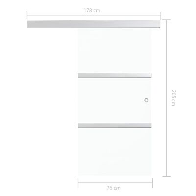 vidaXL Sliding Door with Soft Stops ESG Glass and Aluminium 76x205 cm