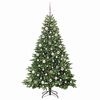 vidaXL Artificial Christmas Tree with 300 LEDs Green 180 cm PE and PVC