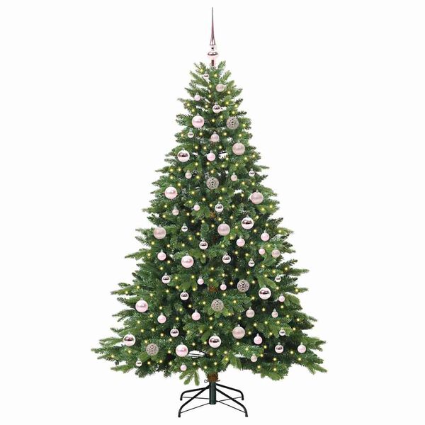 vidaXL Artificial Christmas Tree with 300 LEDs Green 180 cm PE and PVC