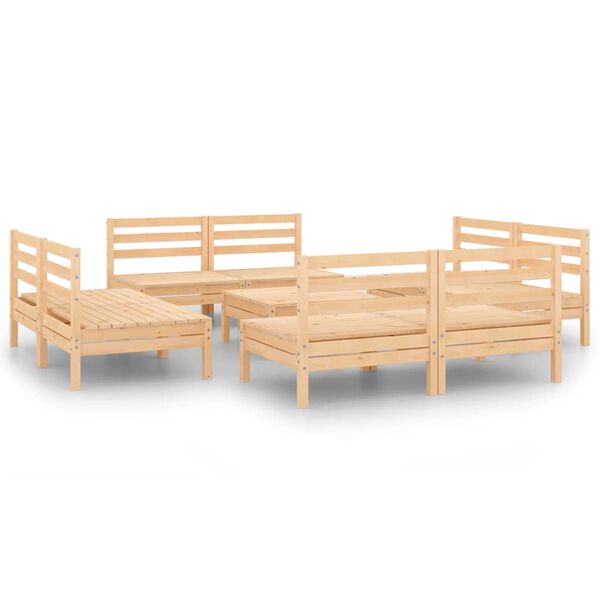 vidaXL 9 Piece Garden Lounge Set Solid Pinewood