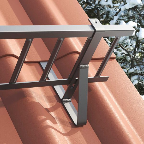 vidaXL Snow Guard Support Anthracite 29.5 x 3 x 34.5 cm Steel