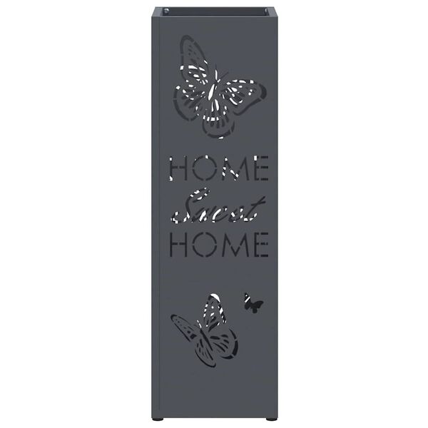 vidaXL Umbrella Stand Anthracite 15.5 x 15.5 x 49 cm Metal