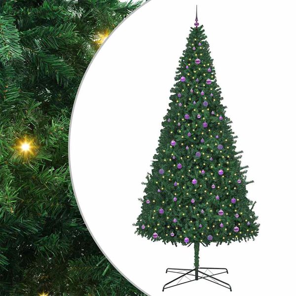 vidaXL Christmas Tree with Decorative String Lights Green 400 cm PVC