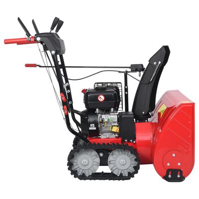 vidaXL Two-stage Snow Thrower Red and Black Plastic 196 cc 6.5 HP
