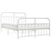 vidaXL Metal Bed Frame without Mattress with Footboard White 140x190cm