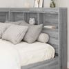 vidaXL Storage Headboard with Shelf Grey Sonoma 120 cm Engineered Wood