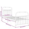 vidaXL Metal Bed Frame without Mattress with Footboard Black 75x190cm