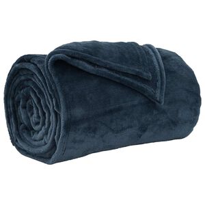 vidaXL Throw Blanket Navy Blue 130 x 150 cm Fleece