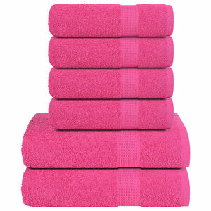 vidaXL 6 Piece Towel Set "FROGN" Pink 360 gsm