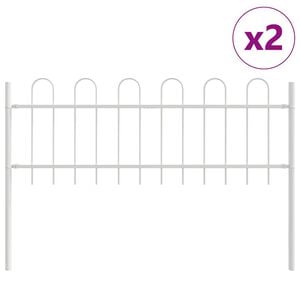 vidaXL Garden Fence BOXTEL 2 pcs 3.4 x 0.6 m Powder-coated Steel White