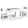 vidaXL Children's Table with 2 Chairs White MDF