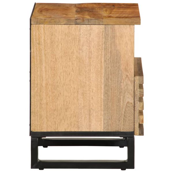 vidaXL Bedside Cabinet 40x33x46 cm Solid Wood Rough Mango