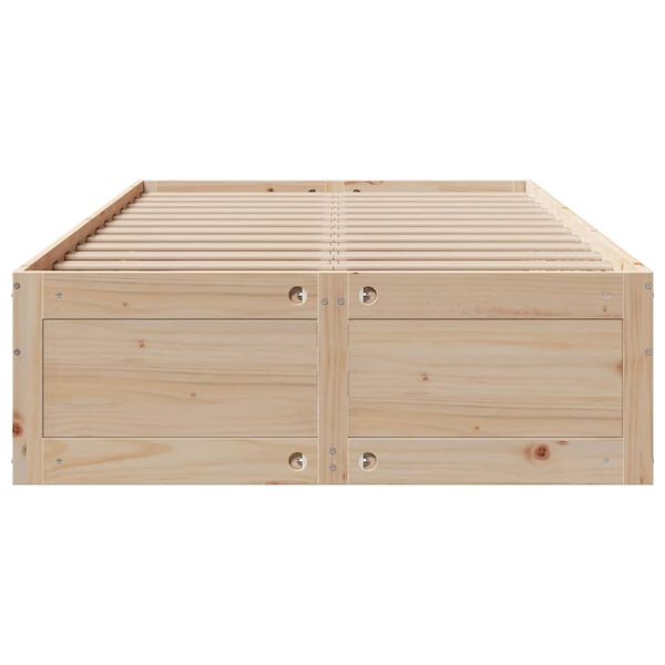vidaXL Bed Frame without Mattress with Drawers 120x190 cm Small Double Solid Wood Pine