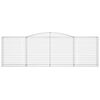 vidaXL Arched Gabion Baskets 9 pcs 400x50x120/140 cm Galvanised Iron