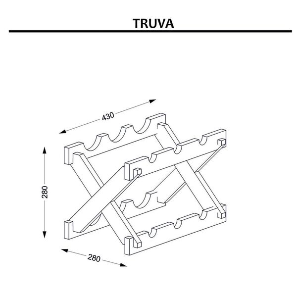 Homemania Bottle Holder Truva 43x28x28 cm Wood