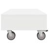 vidaXL Side Table with Wheels White 90 x 50 x 30 cm Engineered Wood