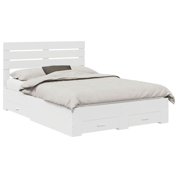 vidaXL Bed Frame with Drawer with Headboard Manual Engineered Wood