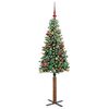vidaXL Slim Christmas Tree Green 150 cm PVC and Solid Pine wood