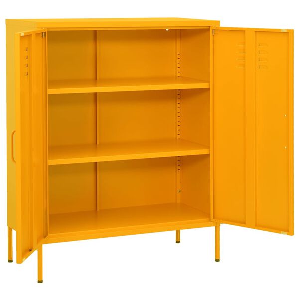 vidaXL Storage Cabinet Mustard Yellow 80x35x101.5 cm Steel