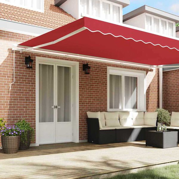 vidaXL Retractable Awning Red 500 x 300 cm Fabric and Metal
