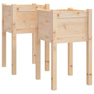 vidaXL Garden Planters 2 pcs 40x40x70 cm Solid Wood Pine