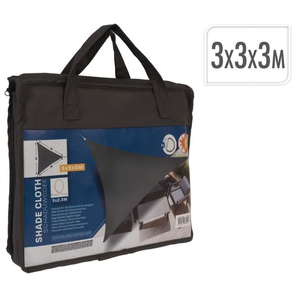 ProGarden Shade Cloth 3x3x3 m Grey Triangle