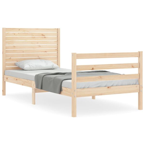 vidaXL Bed Frame without Mattress Small Single Solid Wood