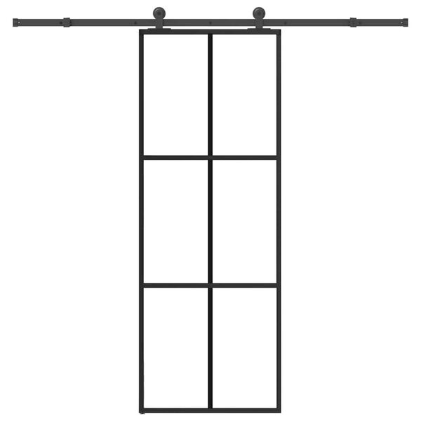 vidaXL Sliding Door with Hardware Set 76x205 cm ESG Glass&Aluminium