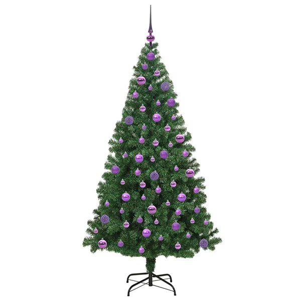 vidaXL Artificial Christmas Tree with 300 LEDs with Stand Green 180 cm
