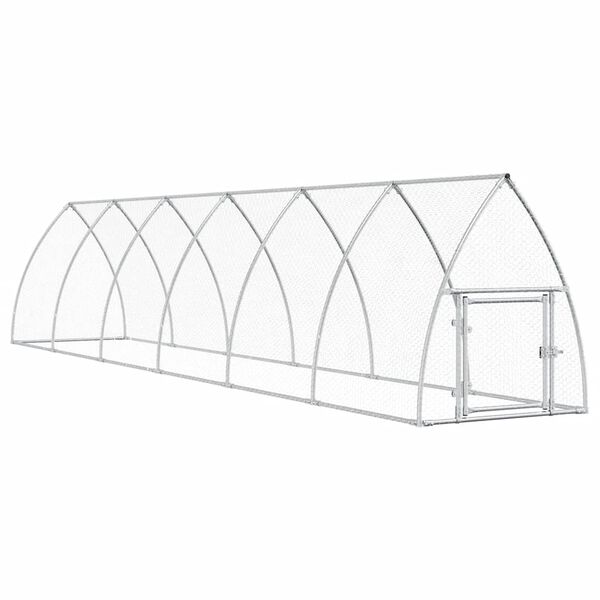 vidaXL Chicken Cage Silver 600x105x120 cm Galvanised Steel