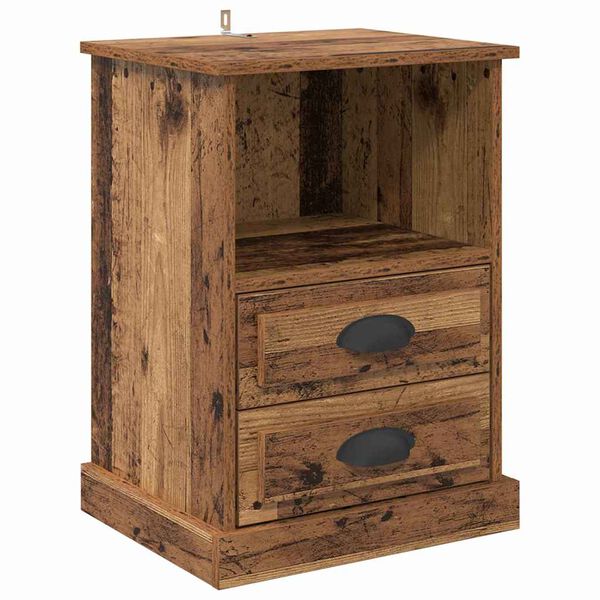 vidaXL Bedside Cabinet Old wood 43 x 36 x 60 cm Engineered wood