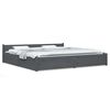 vidaXL Bed Frame without Mattress with Drawers Grey 200x200 cm