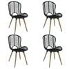 vidaXL Dining Chairs 4 pcs Black Natural Rattan