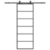 vidaXL Sliding Door with Hardware Set Black 76x205 cm ESG Glass