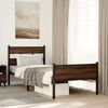 vidaXL Bed Frame without Mattress Brown Oak 75x190 cm Small Single Engineered Wood