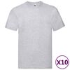Fruit of the Loom Original T-shirts 10 pcs Grey 5XL Cotton