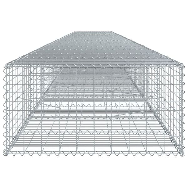 vidaXL Gabion Basket with Cover 1000x100x50 cm Galvanised Iron