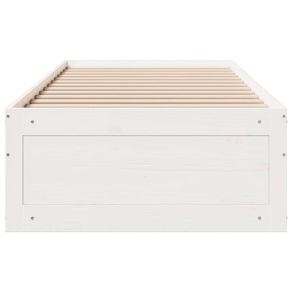 vidaXL Bed Frame without Mattress with Drawers White 90x200 cm Solid Wood Pine