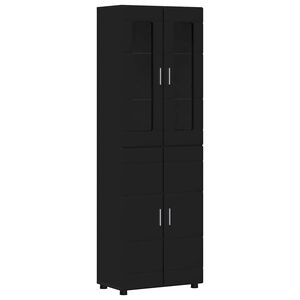 vidaXL Highboard FLORIN Black 60 x 35 x 182 cm Engineered Wood