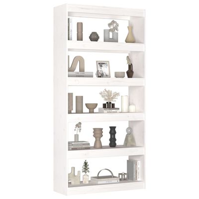 vidaXL Book Cabinet/Room Divider White 80x30x167.4 cm Solid Wood Pine